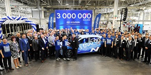 Nošovický závod Hyundai Motor Manufacturing Czech slaví tři miliony vyrobených aut